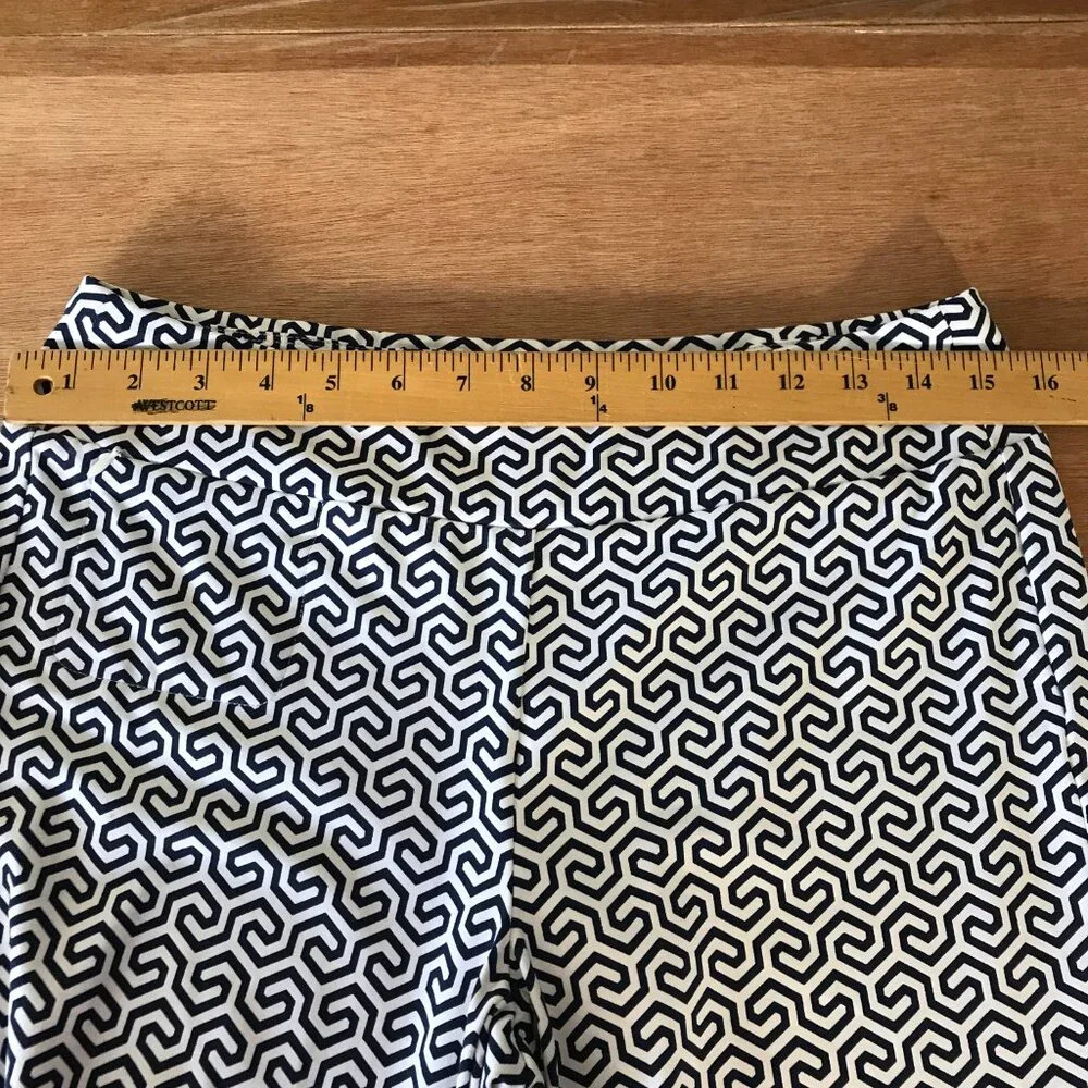 J. Mclaughlin Honeycomb Carmel Pants Women S Black White Geometric Zip Pocket - Picture 8 of 12